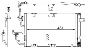 Condensator climatizare (cu uscator) potrivit OPEL ASTRA H, ASTRA H CLASSIC, ASTRA H GTC, ASTRA H/KOMBI, ZAFIRA B, ZAFIRA B/MINIVAN 1.3D-2.0 04.04- - Img 3