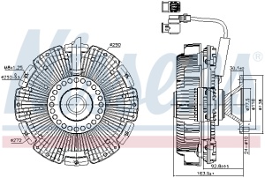 Cupla ventilator radiator (numar pini: 6) EURO 6 potrivit DAF XF 106 MX-11320-MX-13390 10.12- - Img 3