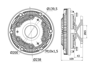 Cupla ventilator radiator potrivit MERCEDES ACTROS, ACTROS MP2 / MP3, MK, SK OM441.982-OM542.964 07.87- - Img 1