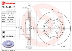 Disc frana Fata Dreapta/Stanga potrivit CHRYSLER 300C; DODGE CHALLENGER, CHALLENGER SE, CHARGER, MAGNUM, MAGNUM II; LANCIA THEMA 2.7-6.4 09.04- - Img 3