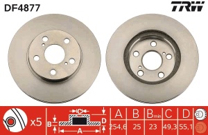 Disc frana Fata Dreapta/Stanga potrivit LEXUS CT; TOYOTA ALLION I, CALDINA, CARINA E VI, CARINA VII, CELICA, CORONA, OPA, PREMIO, PRIUS, PRIUS PLUS 1.5-2.2D 02.92- - Img 3