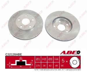 Disc frana Fata Dreapta/Stanga potrivit LEXUS ES; TOYOTA ALPHARD I, AVENSIS VERSO, CAMRY, GAIA, HARRIER, ISIS, MARK II, NADIA, NOAH/VOXY, PREVIA II, SCEPTER, SOLARA 1.8-3.5 06.91-08.14 - Img 3