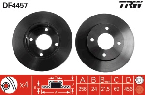 Disc frana Fata Dreapta/Stanga potrivit MITSUBISHI COLT CZC VI, COLT VI; SMART FORFOUR 1.1-1.5D 01.04-06.12 - Img 3
