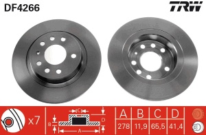 Disc frana Spate Dreapta/Stanga potrivit CADILLAC BLS; CHEVROLET VECTRA; FIAT CROMA, CROMA/KOMBI; OPEL SIGNUM, VECTRA C, VECTRA C GTS; SAAB 9-3, 9-3X 1.6-3.2 04.02- - Img 3