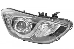 Far Dreapta (3*H7, electric, cu motor, culoare insertie: cromat, culoare semnalizator: transparent) potrivit HYUNDAI I30