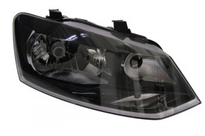 Far Dreapta (H4, electric, cu motor, culoare insertie: negru) potrivit VW POLO, POLO IV, POLO V