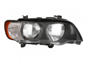 Far dreapta potrivit BMW X5 (E53) - (H7/HB3, electric, cu motoras, fundal negru)