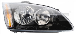 Far dreapta potrivit FORD FOCUS II 2004-2008 - (H1/H7, reglaj electric, fundal negru)