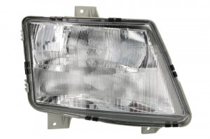 Far dreapta potrivit MERCEDES VITO (638) - (H1/H4, pneumatic, cu motoras, fundal argintiu)