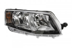 Far dreapta potrivit SKODA OCTAVIA III dupa 2012 - (H15/H7, reglaj electric, cu motoras, fundal transparent)