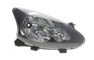 Far dreapta potrivit TOYOTA AYGO 2008-2012 - (H4, electric, fundal negru/insertii crom)