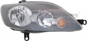 Far dreapta potrivit VW GOLF 2005-2013 - (H7, reglaj electric, cu motoras, fundal negru/insertii crom)