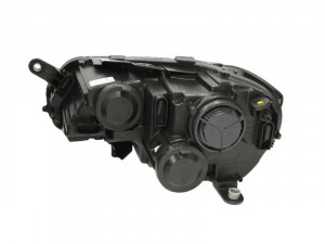 Far dreapta potrivit VW PASSAT 2010-2014 - (H7, reglaj electric, cu motoras, fundal negru/insertii crom)