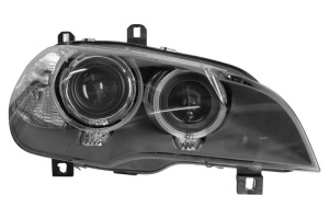 Far fata Dreapta (D1S/LED/PY24W, electric, cu motor, culoare insert: negru, culoare semnalizator: portocaliu) potrivit BMW X5 (E70) -12.08 - Img 1
