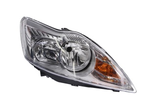 Far fata dreapta H1/H7, electric, cu motor, insert cromat, semnalizator galben, potrivit Ford Focus II hatchback / break