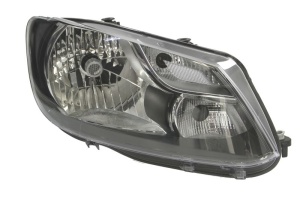 Far fata Dreapta (H4, electric, cu motor, culoare insert: cromat, culoare semnalizator: transparent) potrivit VW CADDY III, CADDY III/MINIVAN - Img 1