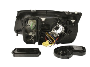 Far fata Dreapta (H4, electric, fara motoras, culoare insert: negru) potrivit VW BORA, BORA I - Img 2