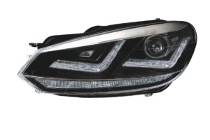 Far fata Dreapta/Stanga (xenon, D8S/LED, culoare insert: cromat, culoare semnalizator: galben) potrivit VW GOLF 6 potrivit VW
