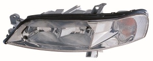 Far fata Stanga (H7/H7, electric, fara motoras, culoare insert: cromat, culoare semnalizator: alb) potrivit OPEL VECTRA B