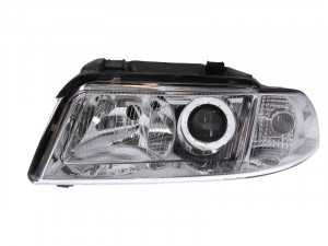 Far stanga potrivit AUDI A4 1998-2001 - (H7, reglaj electric, fundal cromat)