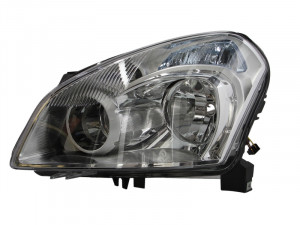 Far stanga potrivit NISSAN QASHQAI I - (H7, reglaj electric, fundal negru/insertii crom)