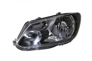 Far stanga potrivit VW CADDY 2010-2015 - (H4, electric, cu motoras, fundal negru)