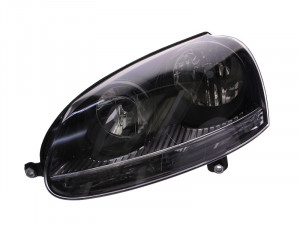 Far stanga potrivit VW GOLF, JETTA 2003-2010 - (H7, reglaj electric, cu motoras, fundal negru)