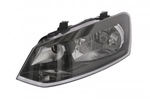 Far stanga potrivit VW POLO - (H4, electric, cu motoras, fundal negru)