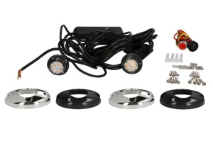 Girofar (portocaliu, 12/24V, LED, 12W, 2-puncte montare, numar programe: 3, 2 buc. set, lungime cablu; 0,4m) - Img 1
