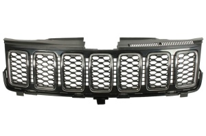 Grila radiator Mijloc potrivit JEEP GRAND CHEROKEE IV WK2 2016-2020 - (set; crom/negru)