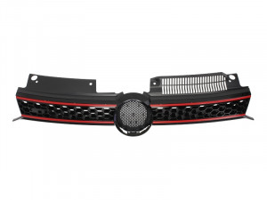 Grila radiator potrivit VW GOLF 6 1.2-Electric 2008-2016 pana in 2012 - (GTI, negru/rosu)