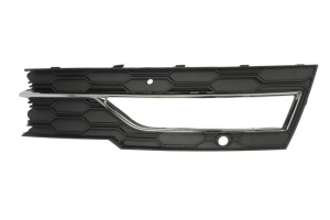 Grila ventilatie bara fata dreapta potrivit SKODA OCTAVIA IV dupa 2019 - (cu orificii pentru sipci, cu orificii senzor parcare, plastic, negru)