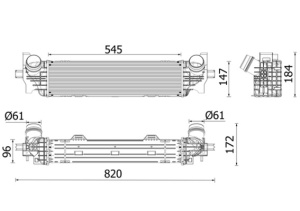 Intercooler potrivit BMW 5 (G30, F90), 5 (G31), 6 GRAN TURISMO (G32), 7 (G11, G12) 2.0-3.0DH 07.15- - Img 1
