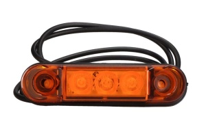 Lumina delimitare stanga/dreapta, forma: oval, portocaliu, LED, inaltime 17,1mm; latime 65mm; adancime 14mm lungime cablu 300mm, 12/24V (IP68) - Img 1