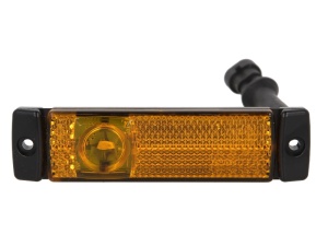 Lumina delimitare stanga/dreapta, galben, LED, inaltime 16mm; latime 130mm; adancime 32mm, surub/fixare verticala, lungime cablu 180mm, 24V (conector: SUPERSEAL 2PIN, IP6K9K) - Img 1