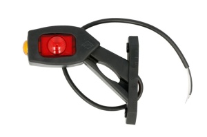 Lumina delimitare stanga, portocaliu/rosu/alb, LED lungime cablu 450mm, brat scurt, 12/24V - Img 1