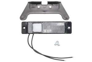 Lumini clarificare stanga/dreapta; SLIM, alb, LED, inaltime 32mm; latime 130mm; adancime 12,5mm, în relief, lungime cablu 210mm, cu cuier, 12/24V (tip: neon, SLIM) - Img 1