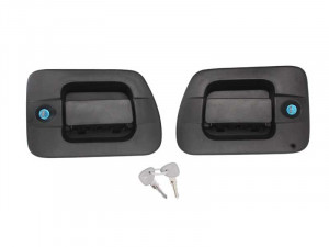 Maner set stanga/dreapta exterior, cu chei, cu incuietoare, negru IVECO EUROCARGO I-III, EUROTECH MH, EUROTECH MP, STRALIS intre 2003-2010 - Img 1