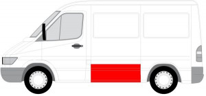 Panou lateral potrivit MERCEDES SPRINTER; VW LT 1995-2006 - partea stanga inferioara, lungime 80cm - Img 2