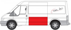 Panou lateral Stanga (model lung; model mediu, partea inferioara, inaltime 73cm) potrivit FORD TRANSIT -08.14 - Img 2