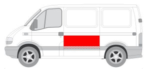 Panou lateral Stanga potrivit NISSAN INTERSTAR; OPEL MOVANO A; RENAULT MASTER II, MASTER PRO pana in 2010 - (partea de sus, inaltime 46cm, lungime 128cm) - Img 2