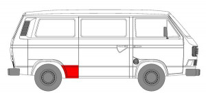 Panou reparatie Dreapta Spate potrivit VW TRANSPORTER T3 1979-1992 - (inainte de roata)