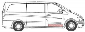 Panou reparatie usa Fata Dreapta potrivit MERCEDES VIANO (W639), VITO / MIXTO (W639), VITO (W639) 09.03- - Img 2