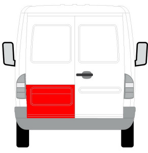 Panou reparatie usa Spate Stanga potrivit MERCEDES SPRINTER 2-T (B901, B902), SPRINTER 3-T (B903), SPRINTER 4-T (B904) 1995-2006 - (strat, partea inferioara, 1/3 inaltime) - Img 2