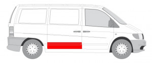 Panou reparatie usa Spate/usa culisanta potrivit MERCEDES V (638/2), VITO (W638) 1996-2003 - (strat, partea inferioara, inaltime 300mm) - Img 2