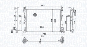 Radiator racire motor potrivit FIAT 500L 1.6D 09.12- - Img 3