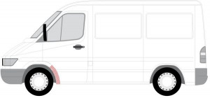 Segment aripa Fata Stanga potrivit MERCEDES SPRINTER 2-T (B901, B902), SPRINTER 3-T (B903), SPRINTER 4-T (B904) 1995-2006 - (partea din spate/partea interioara) - Img 2