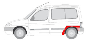 Segment aripa Spate Stanga potrivit CITROEN BERLINGO, BERLINGO/MINIVAN; PEUGEOT PARTNER, PARTNER/MINIVAN 2D -12.08 - Img 2