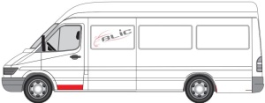 Segment reparatie usa Fata Stanga potrivit MERCEDES SPRINTER 2-T (B901, B902), SPRINTER 3-T (B903), SPRINTER 4-T (B904) 1995-2006 - (strat, partea inferioara, inaltime 200mm) - Img 2