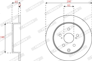 Set discuri frana (2 buc.) Spate compatibil Dreapta/Stanga potrivit TOYOTA MIRAI, PRIUS PLUS 1.8H/Electric 05.11- - Img 3